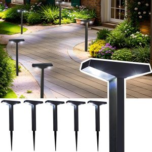 6 Pack Solar Pathway Lights Outdoor,Bright Solar Garden Decorative Powered Landscape Lights for Path Walkway Driveway Sidewalk Yard Decor Waterproof-Cool White